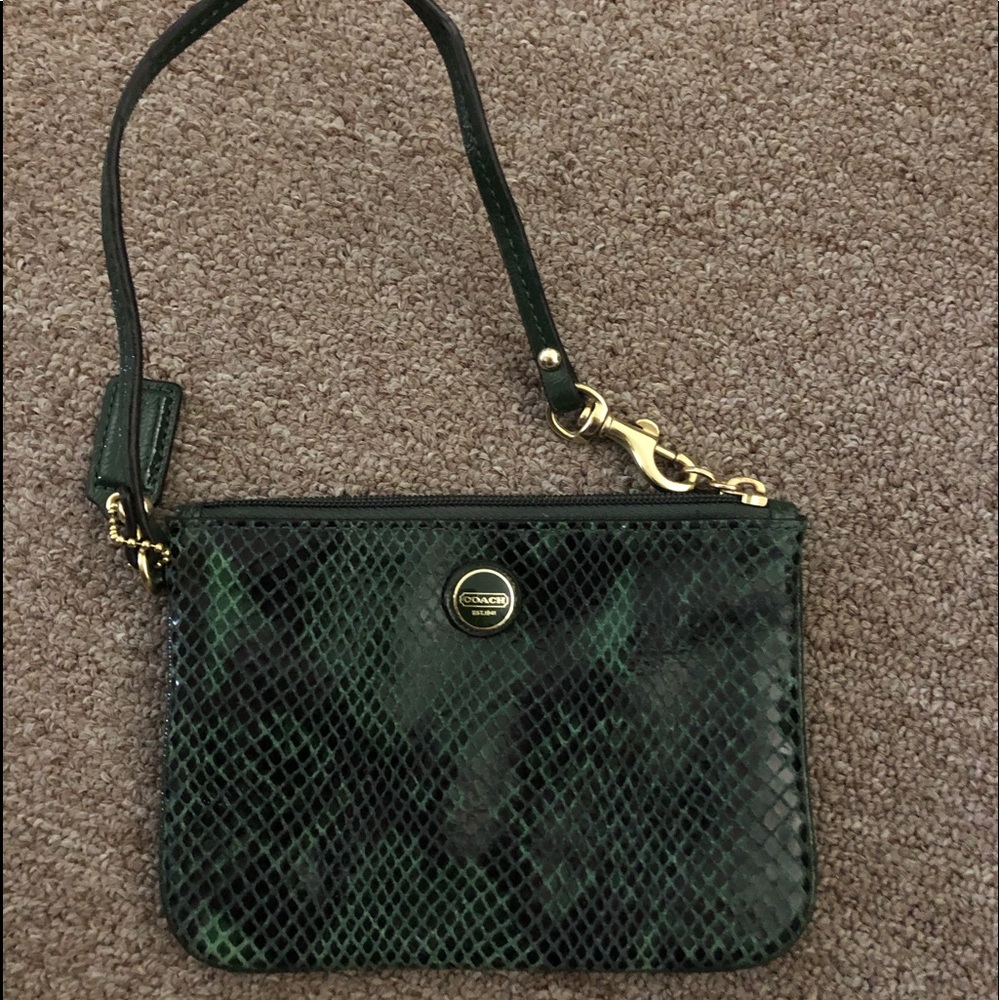 Coach Green Wristlet